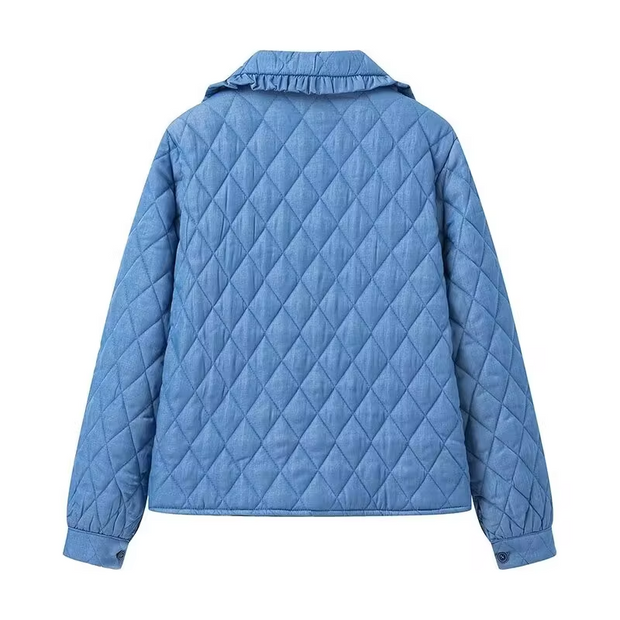Elsie - Veste ample en coton bleu pour femme