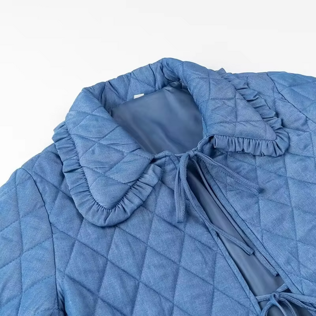 Elsie - Veste ample en coton bleu pour femme