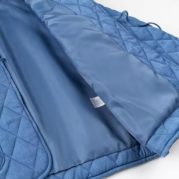 Elsie - Veste ample en coton bleu pour femme