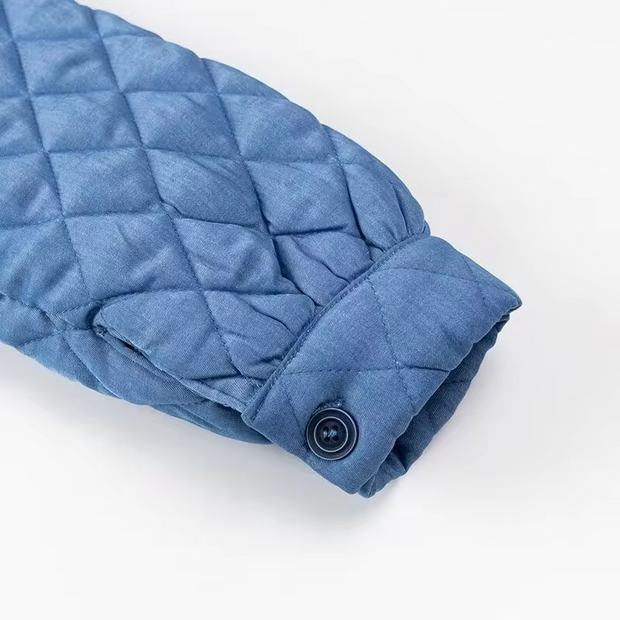Elsie - Veste ample en coton bleu pour femme