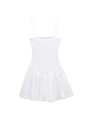 Lena - mini-robe en popeline à manches bouffantes