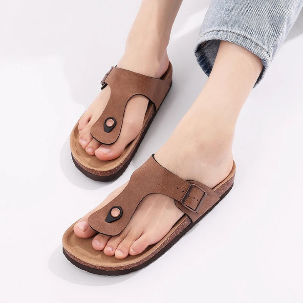 Giselotte - Zehentrenner-Sandalen mit Korksohle