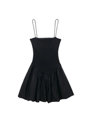 Lena - mini-robe en popeline à manches bouffantes
