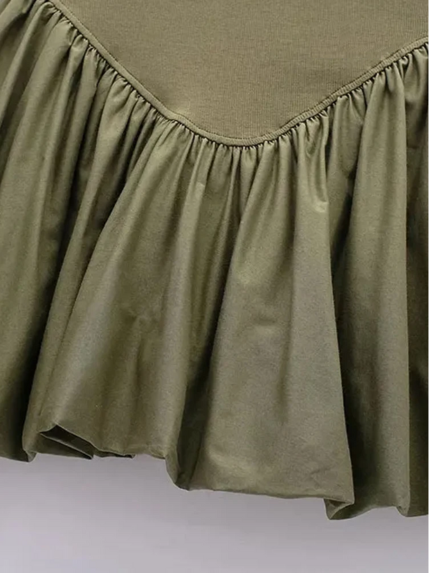 Lena - mini-robe en popeline à manches bouffantes