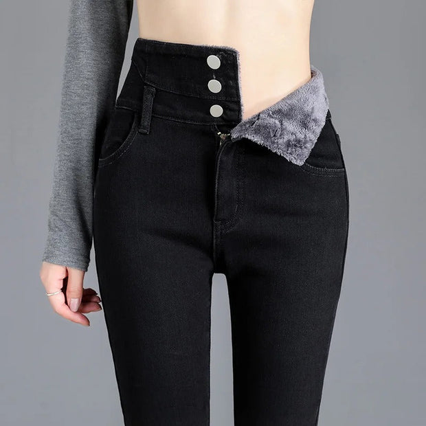 Friedrich – Stylische High-Waist-Jeans mit Fleecefutter