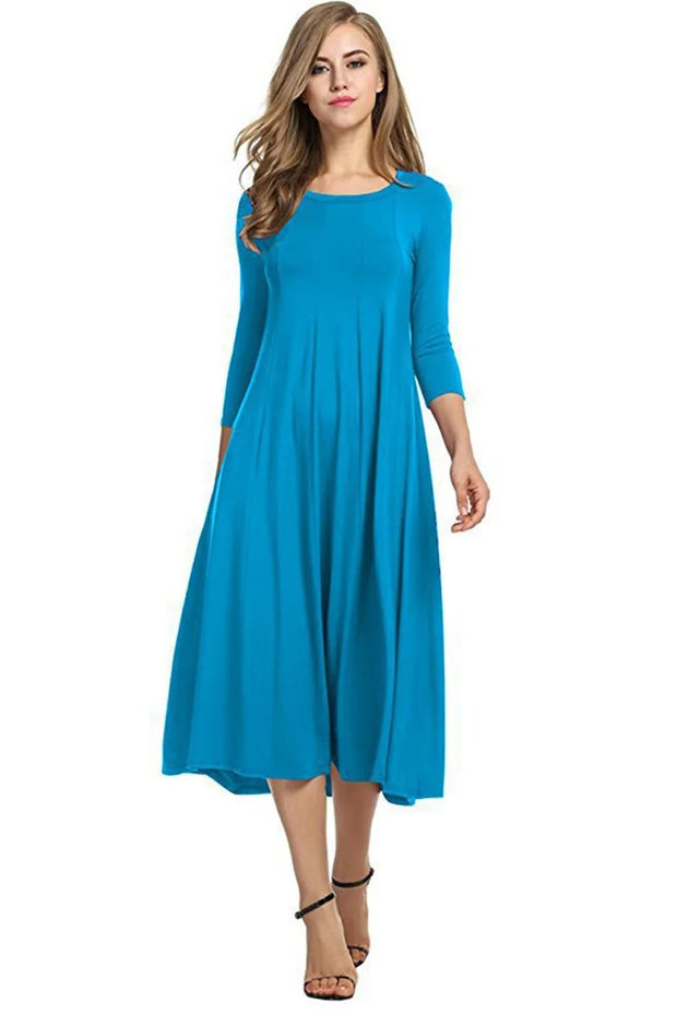 Magdalena – Robe longue élégante coupe trapèze avec