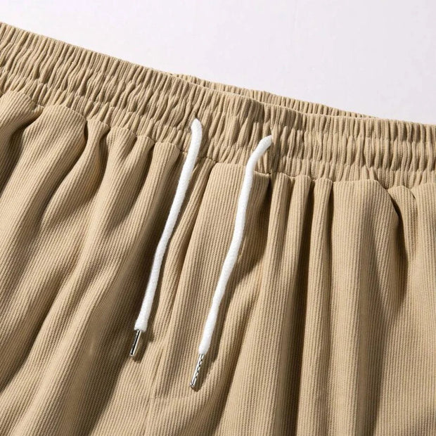 Jorven - Short décontracté en velours côtelé avec cordon de serrage