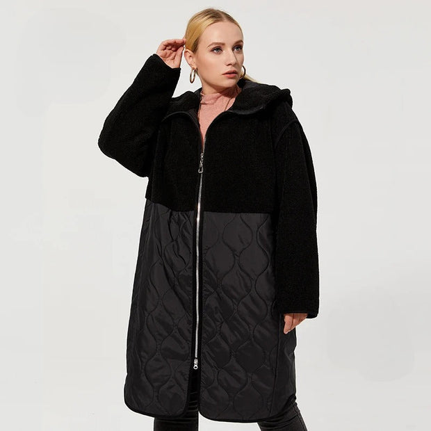 Alexander - Steppmantel mit Sherpa-Fleece und Kapuze