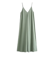Lena - Robe midi fluide à col en V pour les vacances
