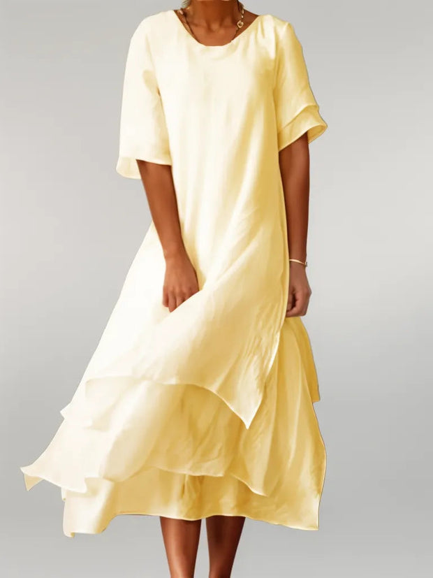 Mia - einfarbiges Maxikleid