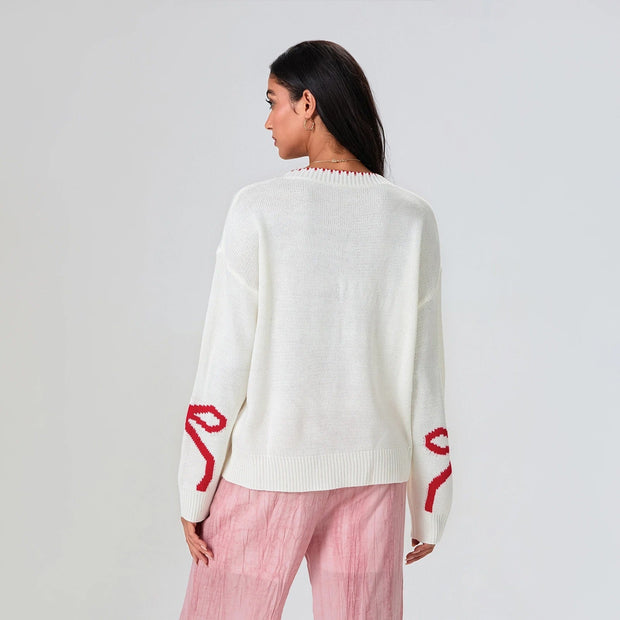Felix – Festlicher Strickpullover mit Schleifen-Design
