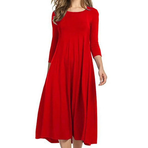 Magdalena – Robe longue élégante coupe trapèze avec