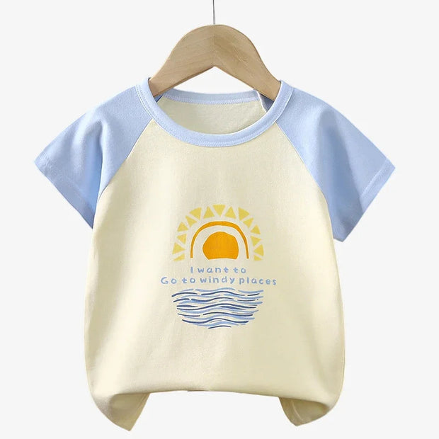 Patrick - T-shirts d'été à manches courtes pour bébé, 100 % coton