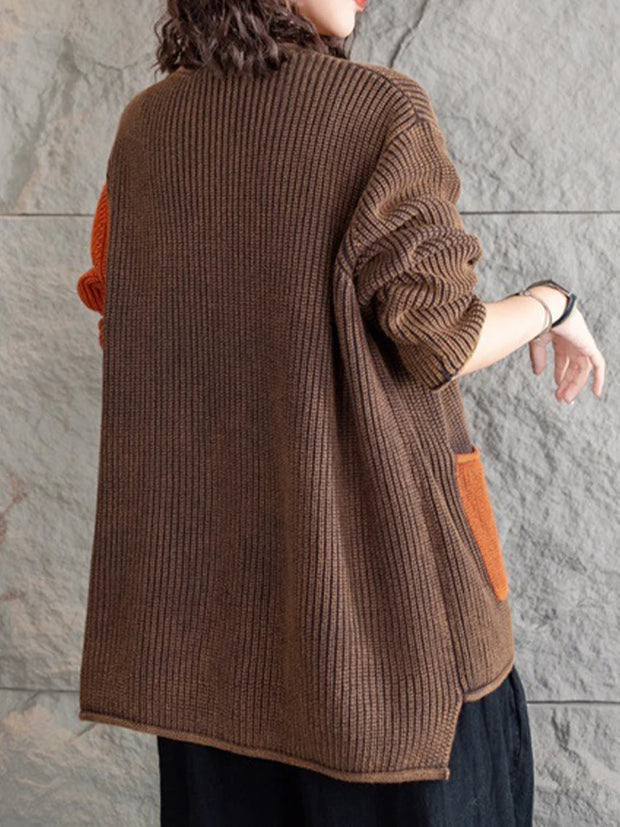 Elisaria - Cardigan élégant en maille avec dégradé de couleurs et boutons