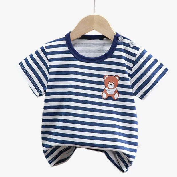 Patrick - T-shirts d'été à manches courtes pour bébé, 100 % coton