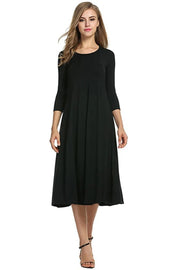 Magdalena – Robe longue élégante coupe trapèze avec