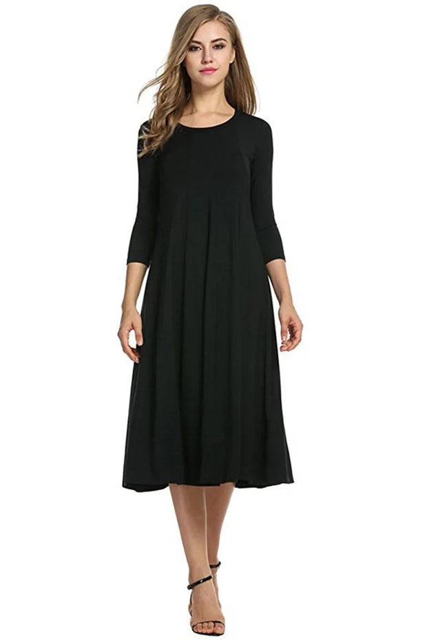 Magdalena – Robe longue élégante coupe trapèze avec