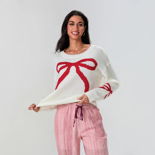 Felix – Festlicher Strickpullover mit Schleifen-Design