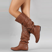 Anneliese - Plus Größe Mid-Calf plissierte Stiefel