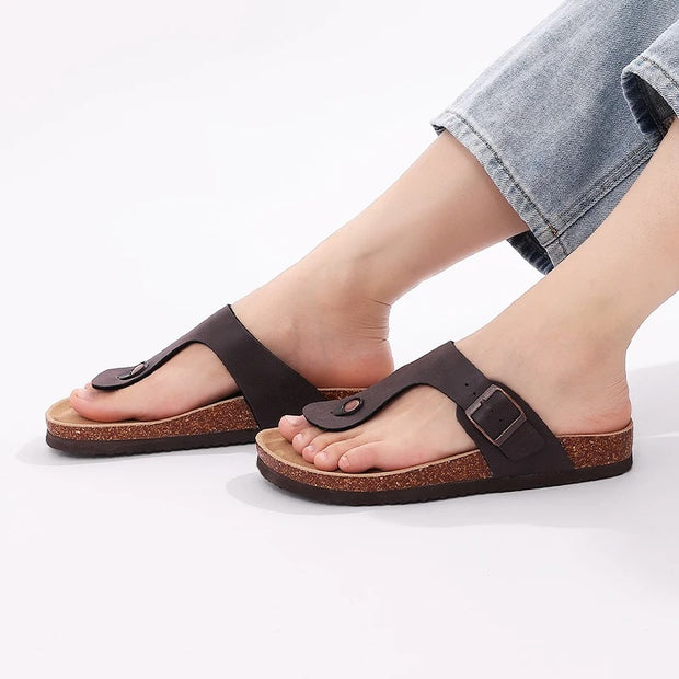 Giselotte - Zehentrenner-Sandalen mit Korksohle