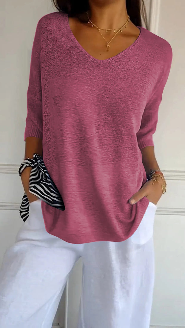 Mia - Oversize Shirt mit V-Ausschnitt
