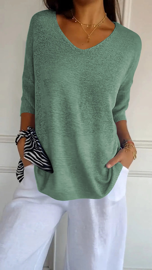 Mia - Oversize Shirt mit V-Ausschnitt