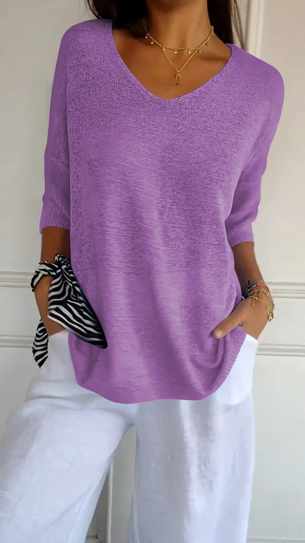 Mia - Oversize Shirt mit V-Ausschnitt