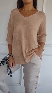 Mia - Oversize Shirt mit V-Ausschnitt