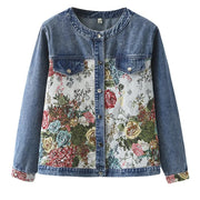 Magdalena – Denimjacke mit Blumenstickerei