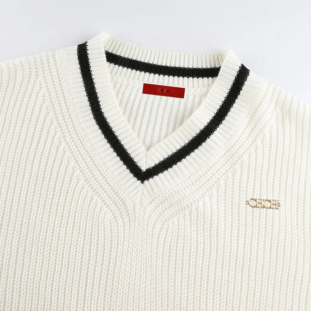Elisaria – Elegantes V-Ausschnitt Pullover