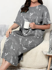 Magdalena – Bequemes Nachthemd mit Wal-Print