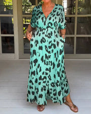 Mia - elegantes Kleid mit Leopardenmuster