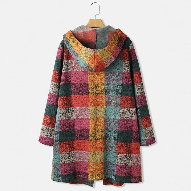 Emma - Manteau à capuche à carreaux