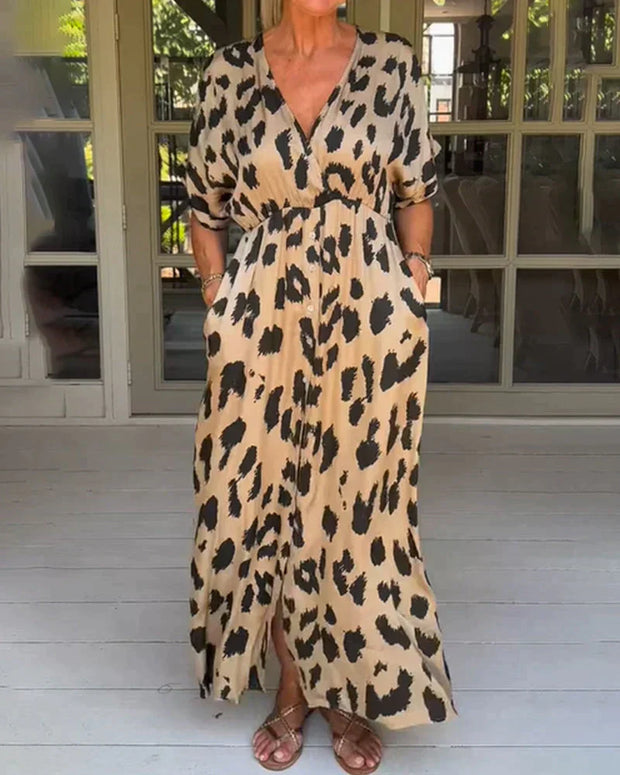 Mia - elegantes Kleid mit Leopardenmuster