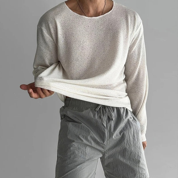 Darnulf - Lockerer Strickpullover mit Raw-Edge-Ausschnitt