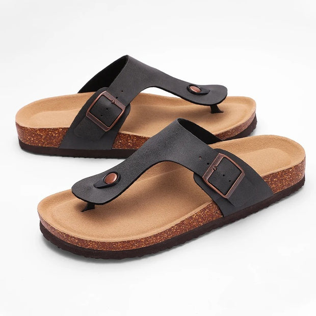 Giselotte - Zehentrenner-Sandalen mit Korksohle