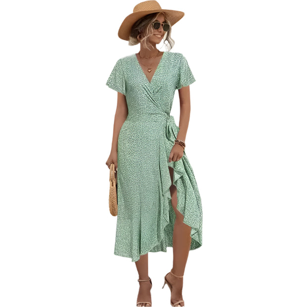 Liselotte – Robe portefeuille élégante à volants