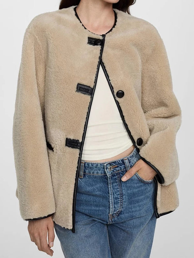 Elke - Stilvolle Teddy-Jacke mit Akzenten