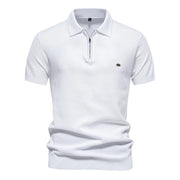 Jorven - Strukturiertes Poloshirt mit Retro-Streifen
