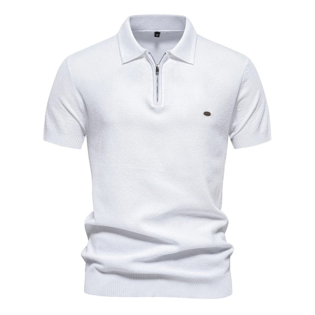 Jorven - Strukturiertes Poloshirt mit Retro-Streifen
