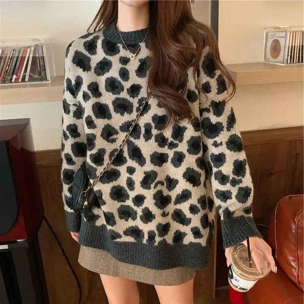 Edeltraud - Gemütlicher Pullover mit Leopardenmuster