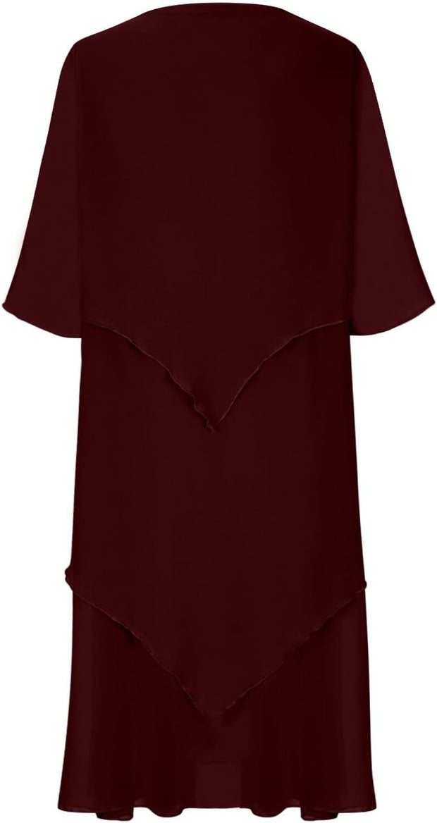 Carlotta - Robe élégante en mousseline à effet superposé