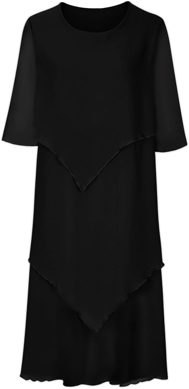 Carlotta - Robe élégante en mousseline à effet superposé