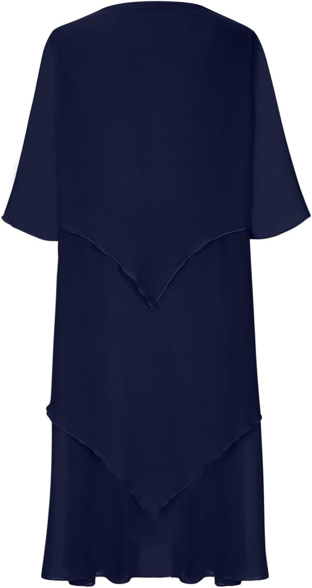 Carlotta - Robe élégante en mousseline à effet superposé