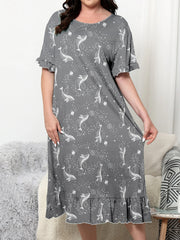 Magdalena – Bequemes Nachthemd mit Wal-Print