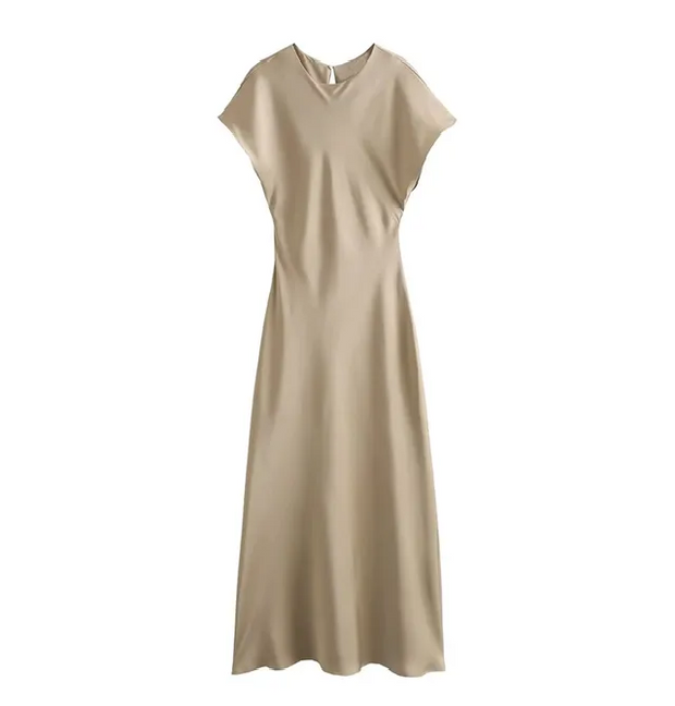 Lena - Robe midi élégante en satin