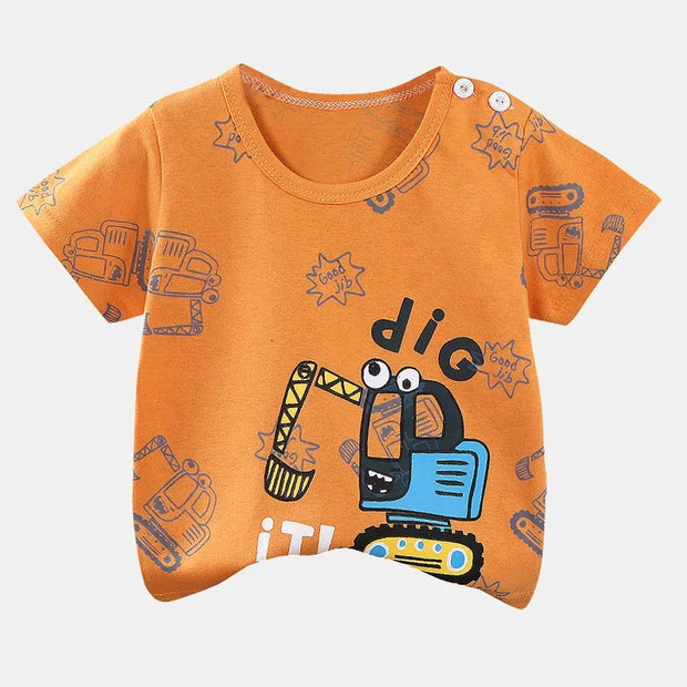 Patrick - T-shirts d'été à manches courtes pour bébé, 100 % coton