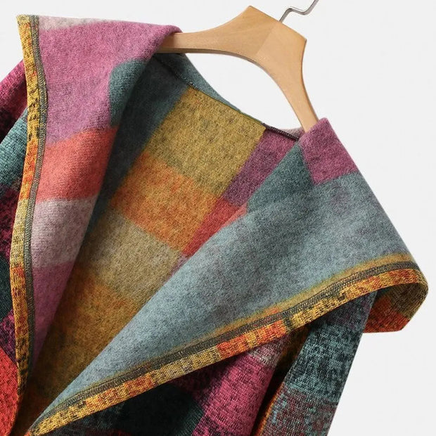 Emma - Manteau à capuche à carreaux