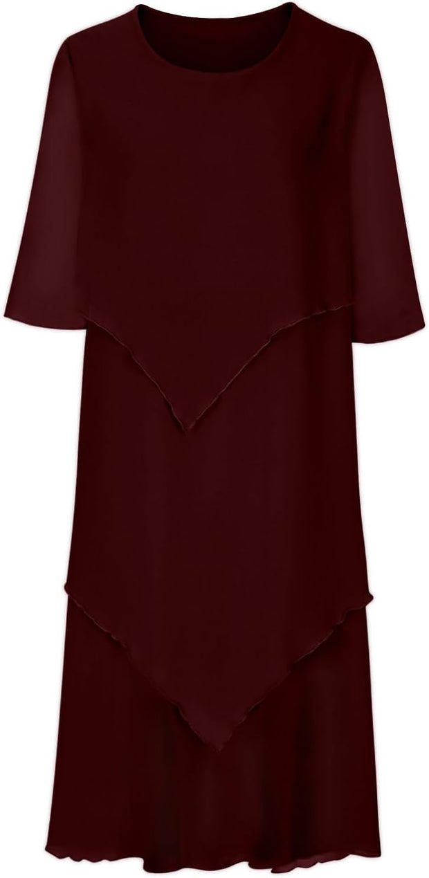 Carlotta - Robe élégante en mousseline à effet superposé