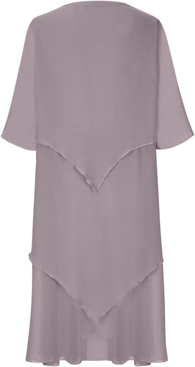 Carlotta - Robe élégante en mousseline à effet superposé